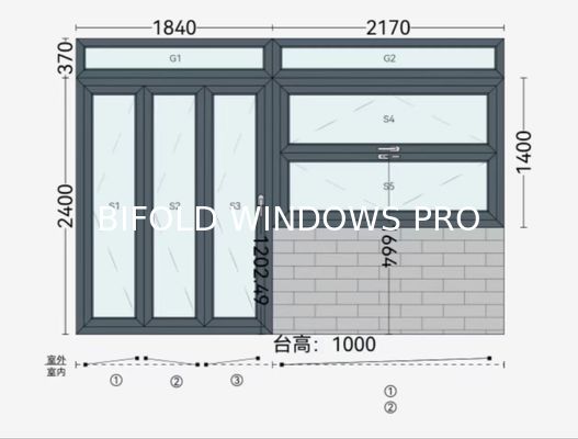 folding window aluminum balcony vertucal