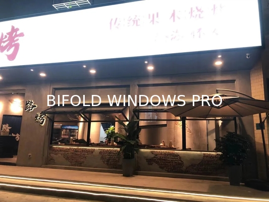 Aluminium Bi Fold Window Fold up Glass Windows American Vertical Roll up Grid Folding Window for Bar Shop Coffee