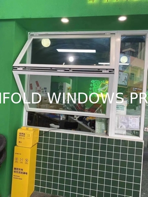 Aluminium Bi Fold Window Fold up Glass Windows American Vertical Roll up Grid Folding Window for Bar Shop Coffee