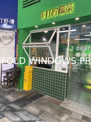 Aluminium Bi Fold Window Fold up Glass Windows American Vertical Roll up Grid Folding Window for Bar Shop Coffee