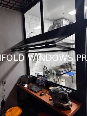 Aluminum Tempered Glass Horizontal Folding Window Bifold Windows Accordion Windows for House