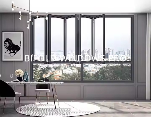 High-quality Aluminum Alloy Folding Window Set Modern Home Apartment Balcony Aluminum-Glass Sliding Bifold Window