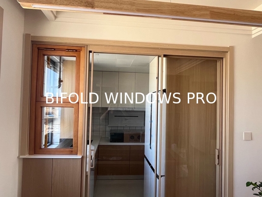 Manually Operated Aluminium Glass Folding Windows Horizontal Folding Local Window Aluminium Bifold Windows