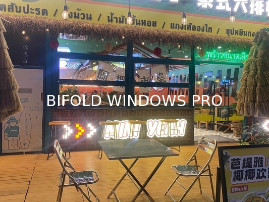 Factory Custom Thermal Windows Double Glazed Folding Sliding Window Aluminium Tempered Glass Bifold Windows