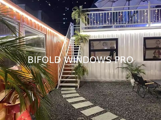 Powder coated casement windows with swing open style and WEHAG hardware for modern villa with easy installation and 5-