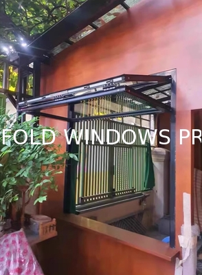 Large Modern Internal Lockable Accordion Sliding Aluminum Bifold Folding Double Glass
