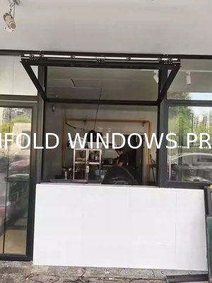 Aluminium Folding Window Organ Horizontal Folding Window Tempered Glass Sliding Folding Window