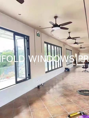 Maplemiles Aluminum Folding Window Accordion Horizontal Folding Window Bifold Windows