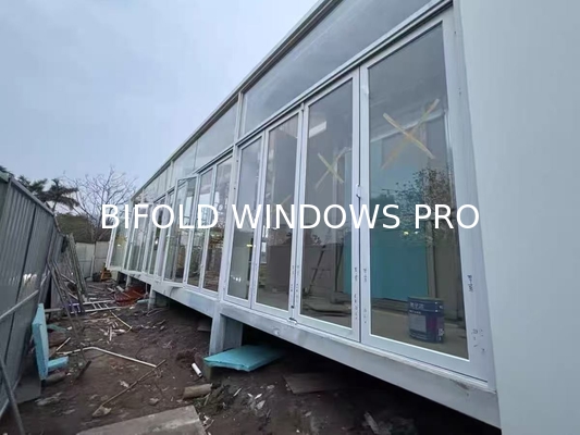 Aluminum Alloy Bifold Windows with Double Pane Tempered Clear Glass and 6063-T5 Extrusion Alloy