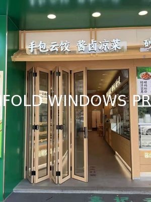 Modern Aluminum Tempered Glass Accordion Vertical Folding Local Window Bifold Windows