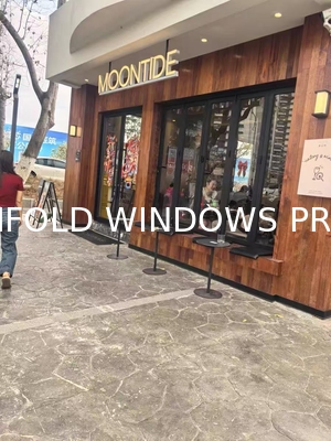 Aluminium Bi Fold Window Fold up Glass Windows American Vertical Roll up Grid Folding Window for Bar Shop