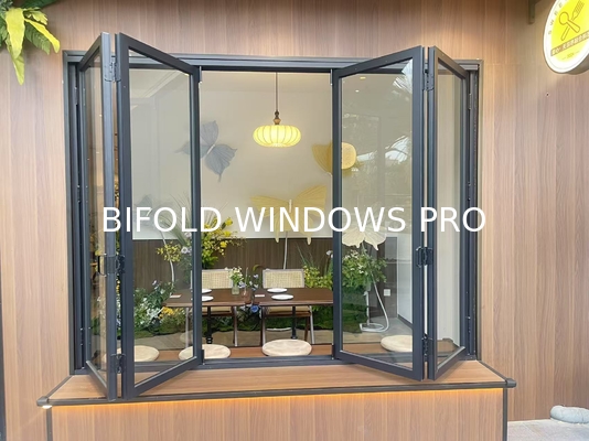 Folding Balcony Window Frameless Sliding Glass Bifold Window Single Glass Slim Frameless Glass