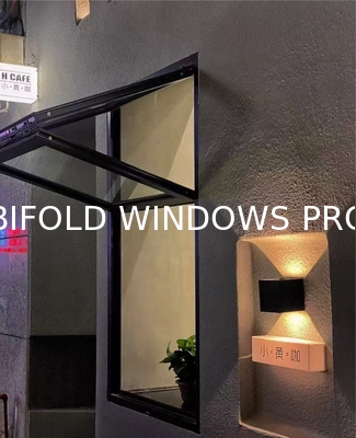 Aluminium Bi Fold Window Fold up Glass Windows American Vertical Roll up Grid Folding Window for Bar Shop