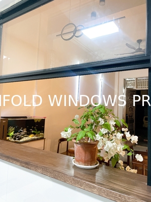 Folding Balcony Window Frameless Sliding Glass Bifold Window Single Glass Slim Frameless Glass