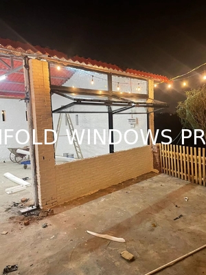 Hot Style Design Block Uv Rays Low E Glass Black Aluminum Commercial Bifold Folding Window Aluminum windows