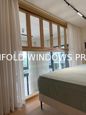 Double Glass Aluminium Alloy Bi-Folding Windows Sound Insulation Impact Aluminum Frameless Bifold Window
