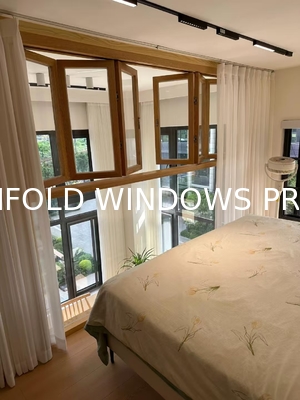 Double Glass Aluminium Alloy Bi-Folding Windows Sound Insulation Impact Aluminum Frameless Bifold Window