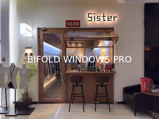 Black Aluminium Double Glazed Bifold Window Balcony Exterior Vertical Foldable Folding Bar Window Grill Fold