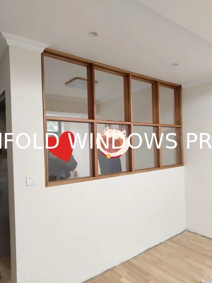 Black Aluminium Double Glazed Bifold Window Balcony Exterior Vertical Foldable Folding Bar Window Grill Fold