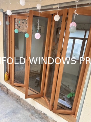 Black Aluminium Double Glazed Bifold Window Balcony Exterior Vertical Foldable Folding Bar Window Grill Fold