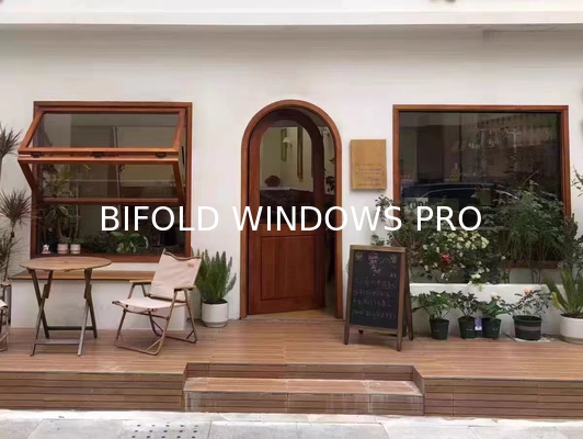 Sound Proof Accordion Aluminum Bifold up Window Hurricane Impact Terrace Multi Panel Folding Patio windows