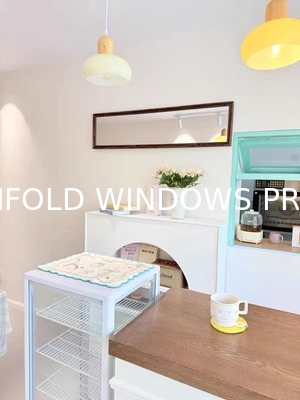 Modern Aluminum Vertical Folding Window, Push up Fold up Glass Folding Window