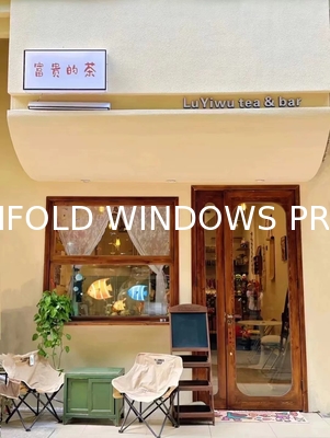 Modern Aluminum Vertical Folding Window, Push up Fold up Glass Folding Window