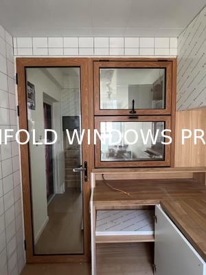 Modern Aluminum Vertical Folding Window, Push up Fold up Glass Folding Window