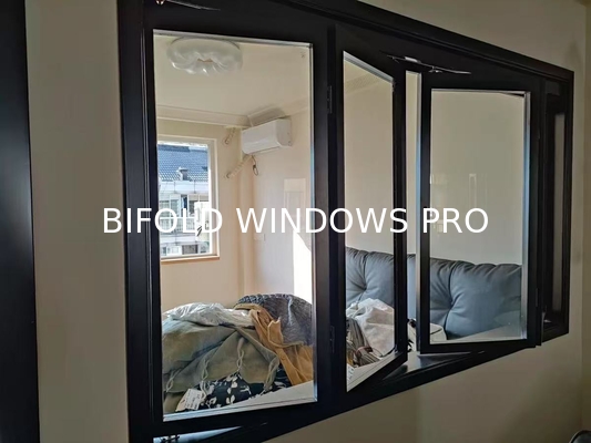 Aluminium Hurricane-Proof Vertical Bifold up Windows Plastic Steel Vertical Folding Design Push-Up Feature Aluminum