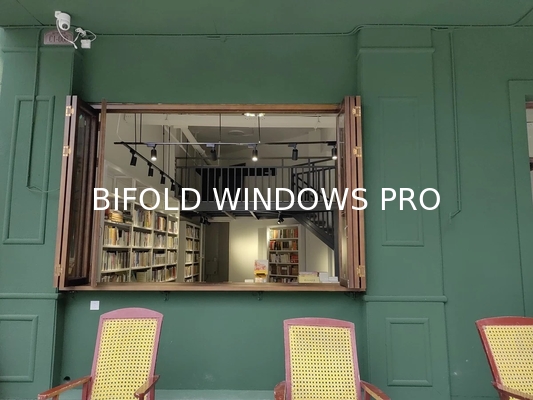 Aluminium Hurricane-Proof Vertical Bifold up Windows Plastic Steel Vertical Folding Design Push-Up Feature Aluminum