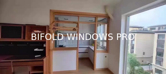 DERCHI Fold up Black Aluminium Bifold Windows Double Glazed Glass Balcony Vertical Folding Window