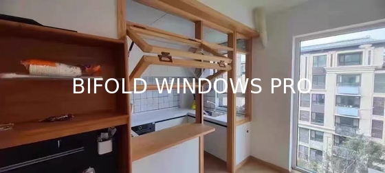 DERCHI Fold up Black Aluminium Bifold Windows Double Glazed Glass Balcony Vertical Folding Window
