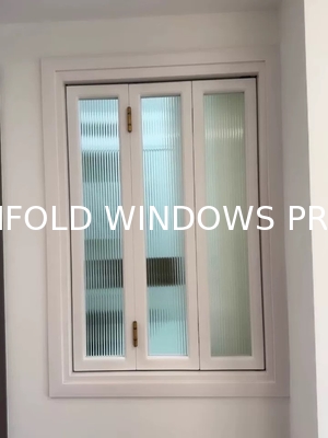 DERCHI Fold up Black Aluminium Bifold Windows Double Glazed Glass Balcony Vertical Folding Window