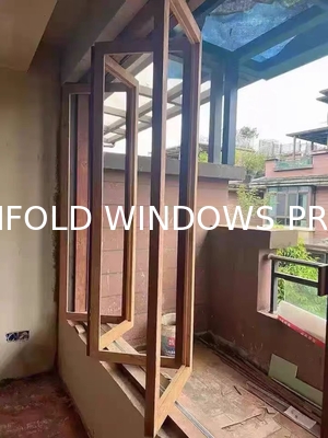 DERCHI Fold up Black Aluminium Bifold Windows Double Glazed Glass Balcony Vertical Folding Window