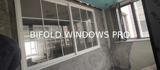 DERCHI Fold up Black Aluminium Bifold Windows Double Glazed Glass Balcony Vertical Folding Window