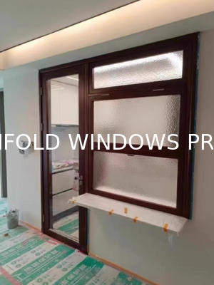 DERCHI Fold up Black Aluminium Bifold Windows Double Glazed Glass Balcony Vertical Folding Window