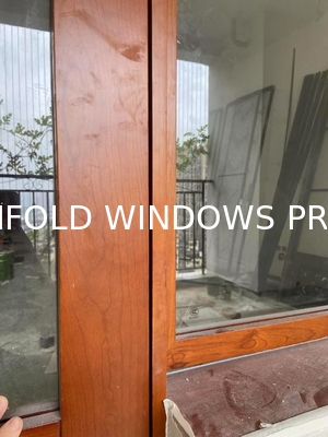 DERCHI Fold up Black Aluminium Bifold Windows Double Glazed Glass Balcony Vertical Folding Window