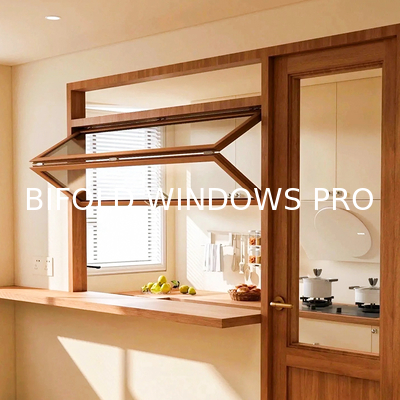 DERCHI Fold up Black Aluminium Bifold Windows Double Glazed Glass Balcony Vertical Folding Window
