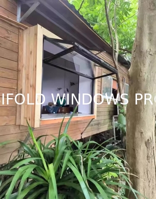 Horticulture Folding Window System Facilitating Direct Access to Raised Herb Beds from Kitchen Counters