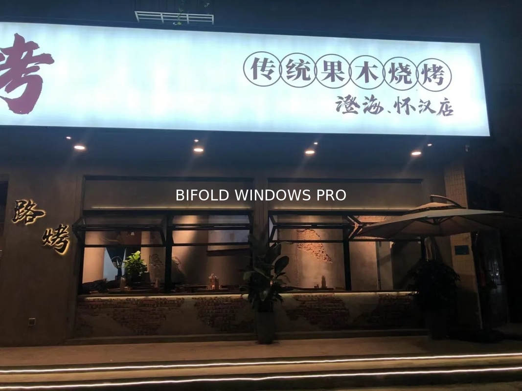 Aluminium Bi Fold Window Fold up Glass Windows American Vertical Roll up Grid Folding Window for Bar Shop Coffee