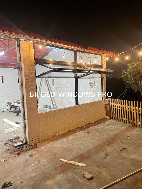 Hot Style Design Block Uv Rays Low E Glass Black Aluminum Commercial Bifold Folding Window Aluminum windows
