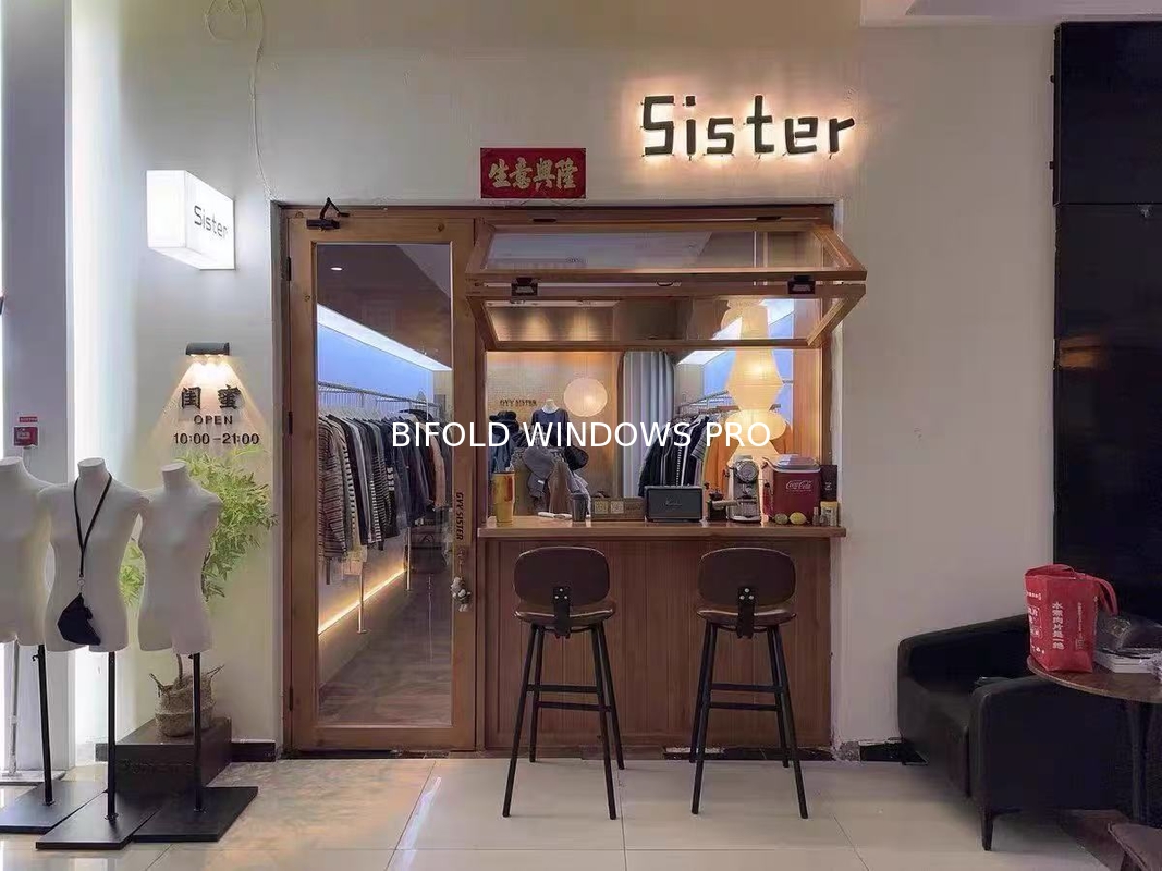 Black Aluminium Double Glazed Bifold Window Balcony Exterior Vertical Foldable Folding Bar Window Grill Fold
