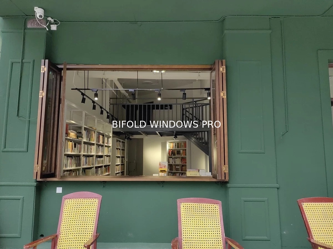 Aluminium Hurricane-Proof Vertical Bifold up Windows Plastic Steel Vertical Folding Design Push-Up Feature Aluminum