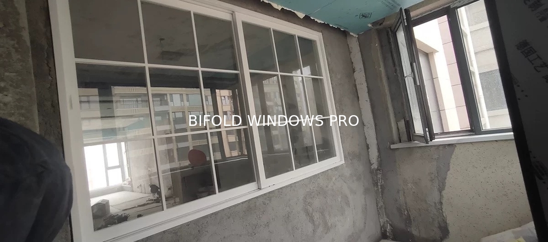 DERCHI Fold up Black Aluminium Bifold Windows Double Glazed Glass Balcony Vertical Folding Window