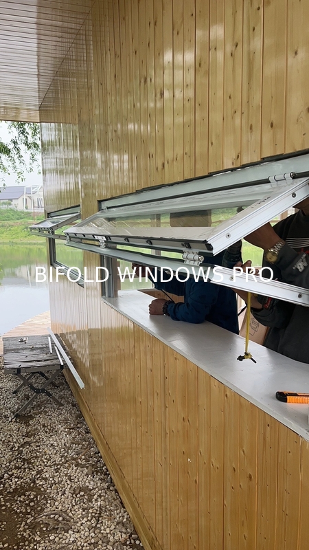 Garden Meditation Space Folding Window Connecting to Rock Gardens with Sound Buffering Acoustic Properties