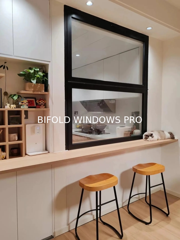 DERCHI Bifold windows with swing open style and double pane tempered clear glass door for energy efficiency